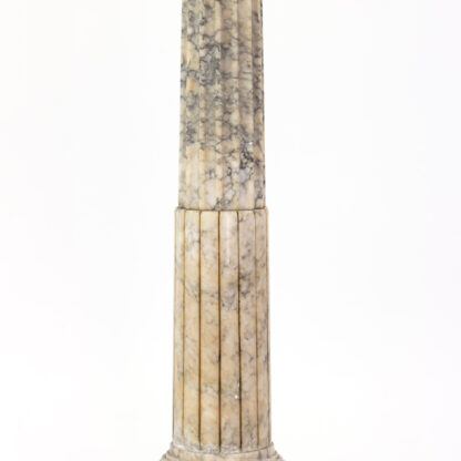 Neoclassical Style Carved Alabaster Pedestal, English Circa 1900