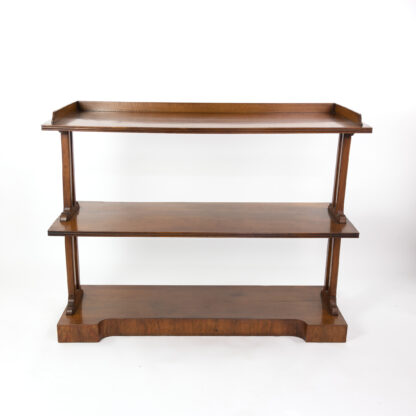Regency Period Mahogany Triple Tier Etagere With Chamfered Supports, English Circa 1815