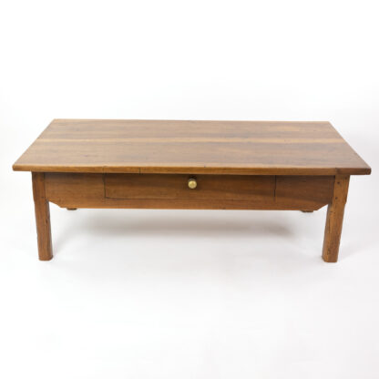 French Walnut School House Table Modified As A Coffee Table, Circa 1850.
