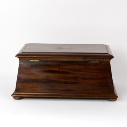 Large Mahogany Box With Moulded Top, Canted Side English, Circa 1880.