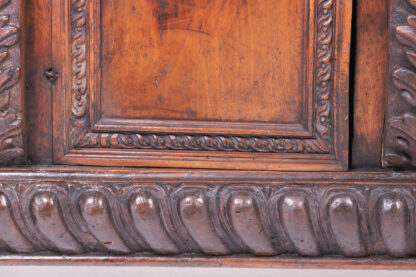 Late Baroque Period Elaborately Carved Walnut Florentine Credenza, Italy Circa 1680.