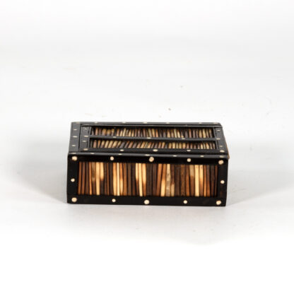 Anglo Indian Ebony and porcupine quill box with sliding top, Circa 1880 Box A