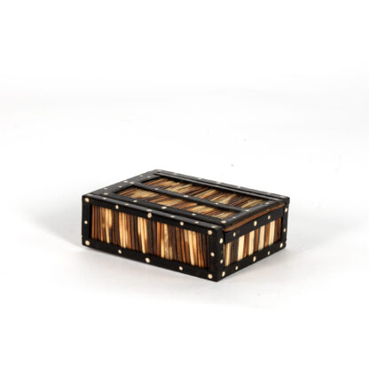 Anglo Indian Ebony and porcupine quill box with sliding top, Circa 1880 Box A