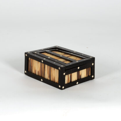 Anglo Indian Ebony and porcupine quill box with sliding top, Circa 1880 Box B