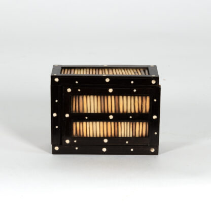 Anglo Indian Ebony and porcupine quill box with sliding top, Circa 1880 Box B
