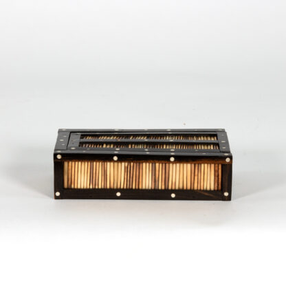 Anglo Indian Ebony and porcupine quill box with sliding top, Circa 1880. Box D