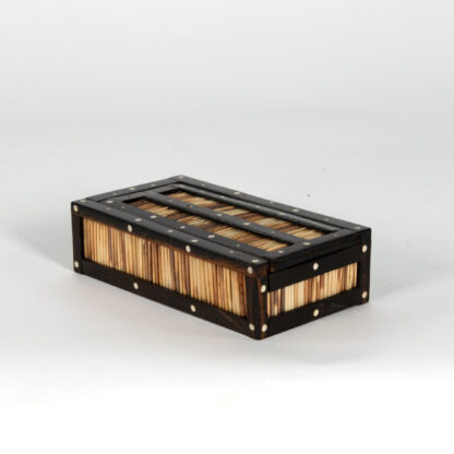 Anglo Indian Ebony and porcupine quill box with sliding top, Circa 1880. Box D