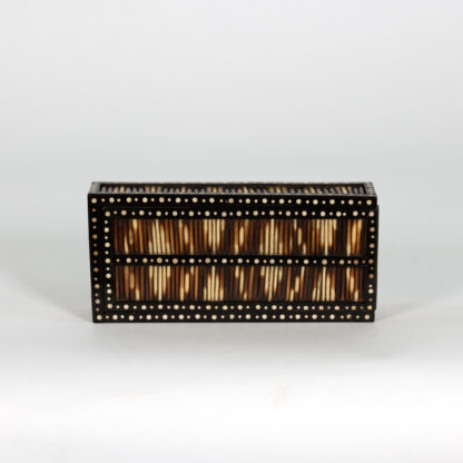 Anglo Indian Ebony and porcupine quill box with sliding top, Circa 1880. Box G