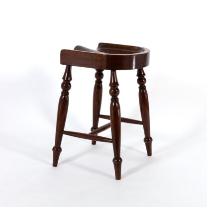 Saddle Seat Stool With Turned Legs, English, Circa 1880.