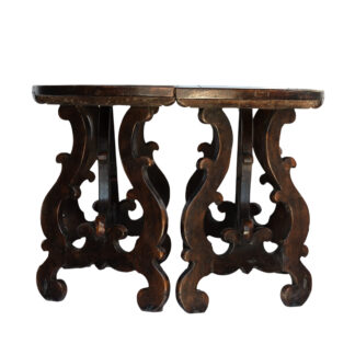 Pair Of Late 17th Century Spanish Baroque Demilune Consoles; Spain Circa 1680.