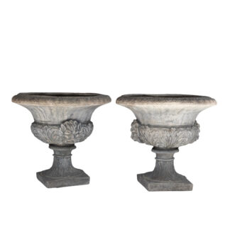 Pair Of Terra Cotta Pedestal Urns, English Circa 1900