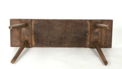 Rustic Ochre Painted Wooden Bench, English Circa 1850.