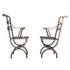 Pair Of Iron Strapwork Armchairs, English, 20th Century.