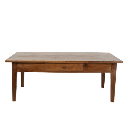 French Fruitwood Low Table with Single Drawer and Tapered Legs, Circa 1870.