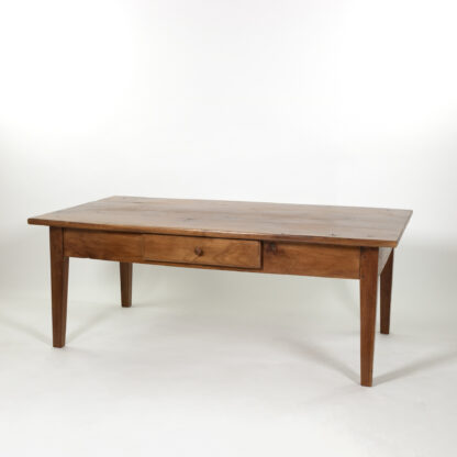 French Fruitwood Low Table with Single Drawer and Tapered Legs, Circa 1870.