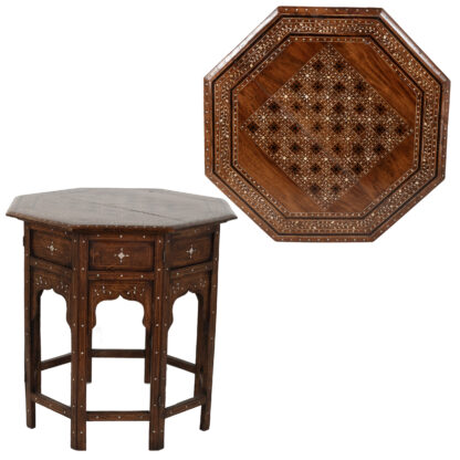 Anglo Indian Octagonal Inlaid Game Table Circa 1890