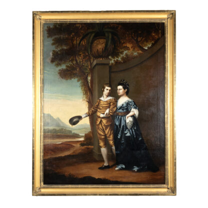 Large Scale Late 18th Century Portrait Of A Merchant And His Wife, Portugal Circa 1790