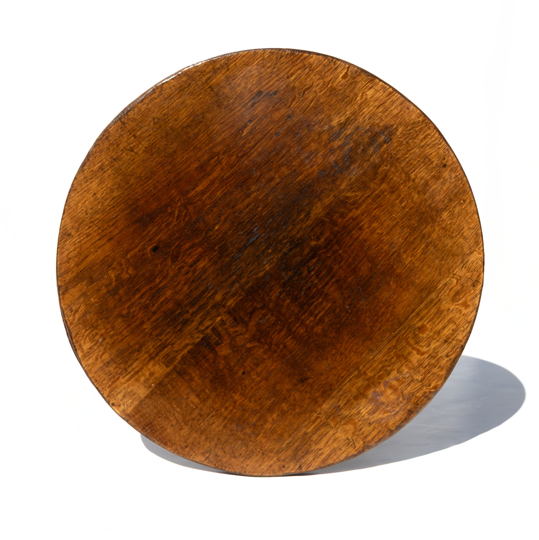 Circular oak tabletop with patina, second cocktail table