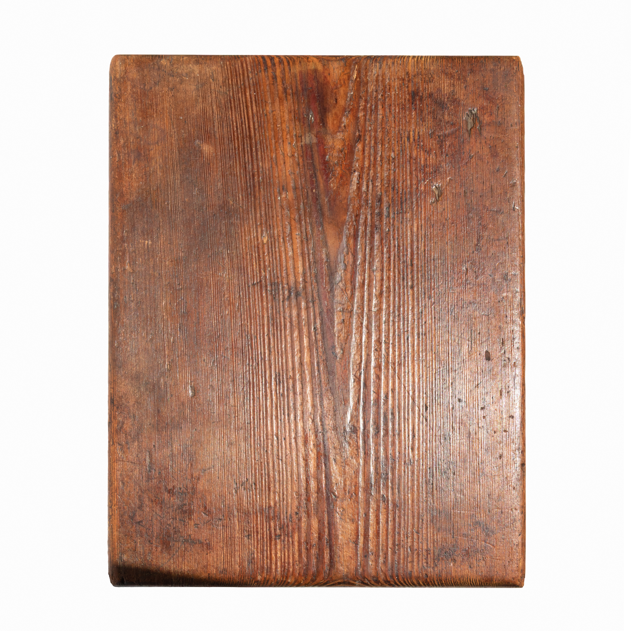 Top view of the seat of a tall English joint stool, circa 1870