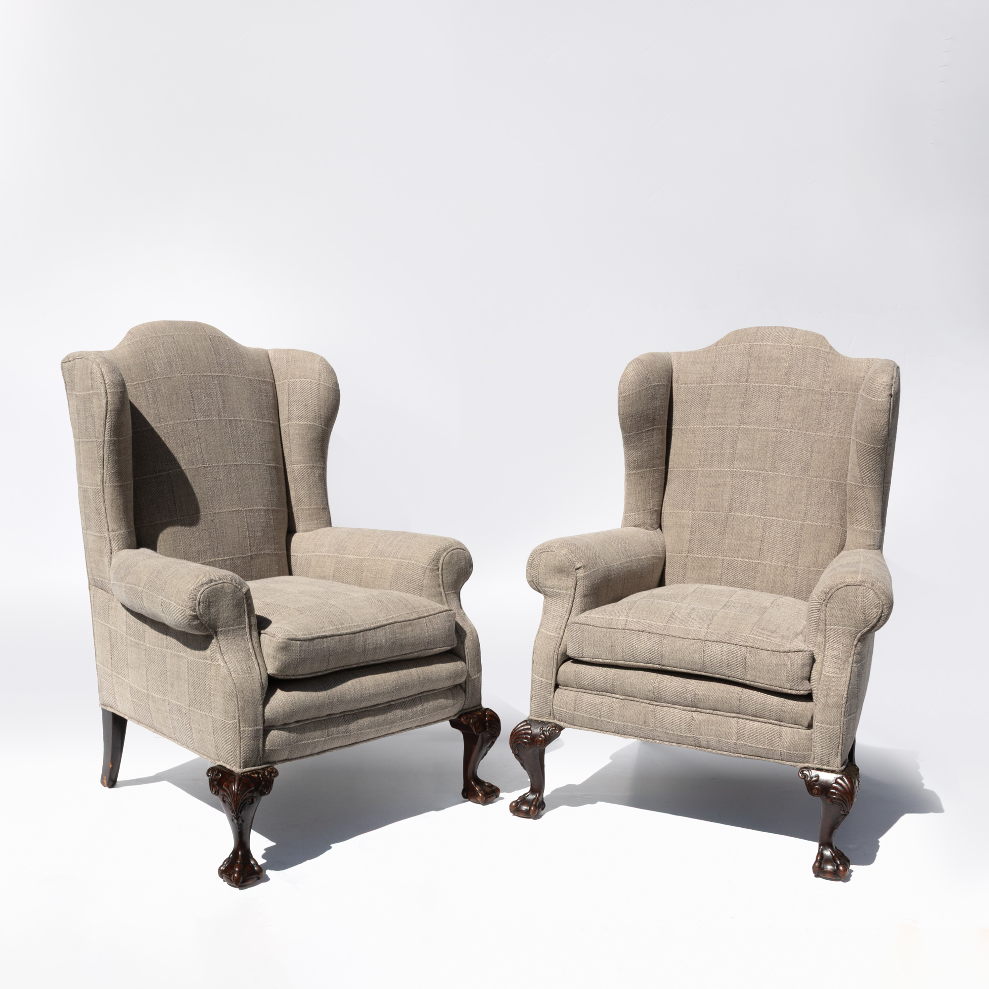 Pair of English Oak Wing Chairs, Circa 1880 - Image 2