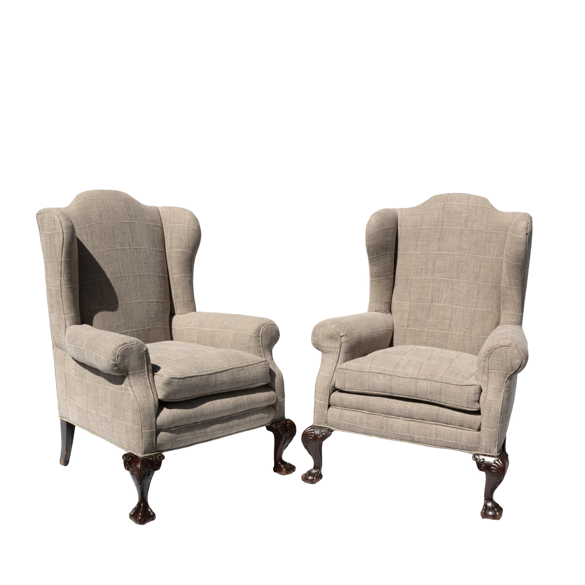 Pair of English Oak Wing Chairs, Circa 1880