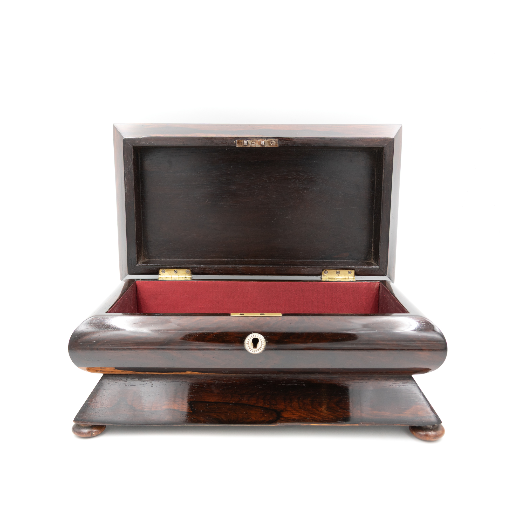 William IV rosewood box, lid open, front view