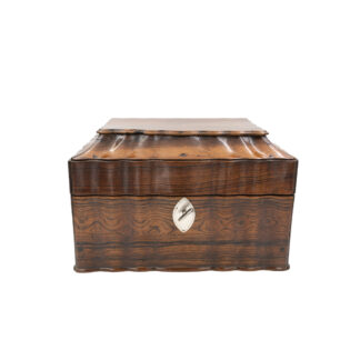 Anglo-Indian serpentine-lidded coromandel box, front view