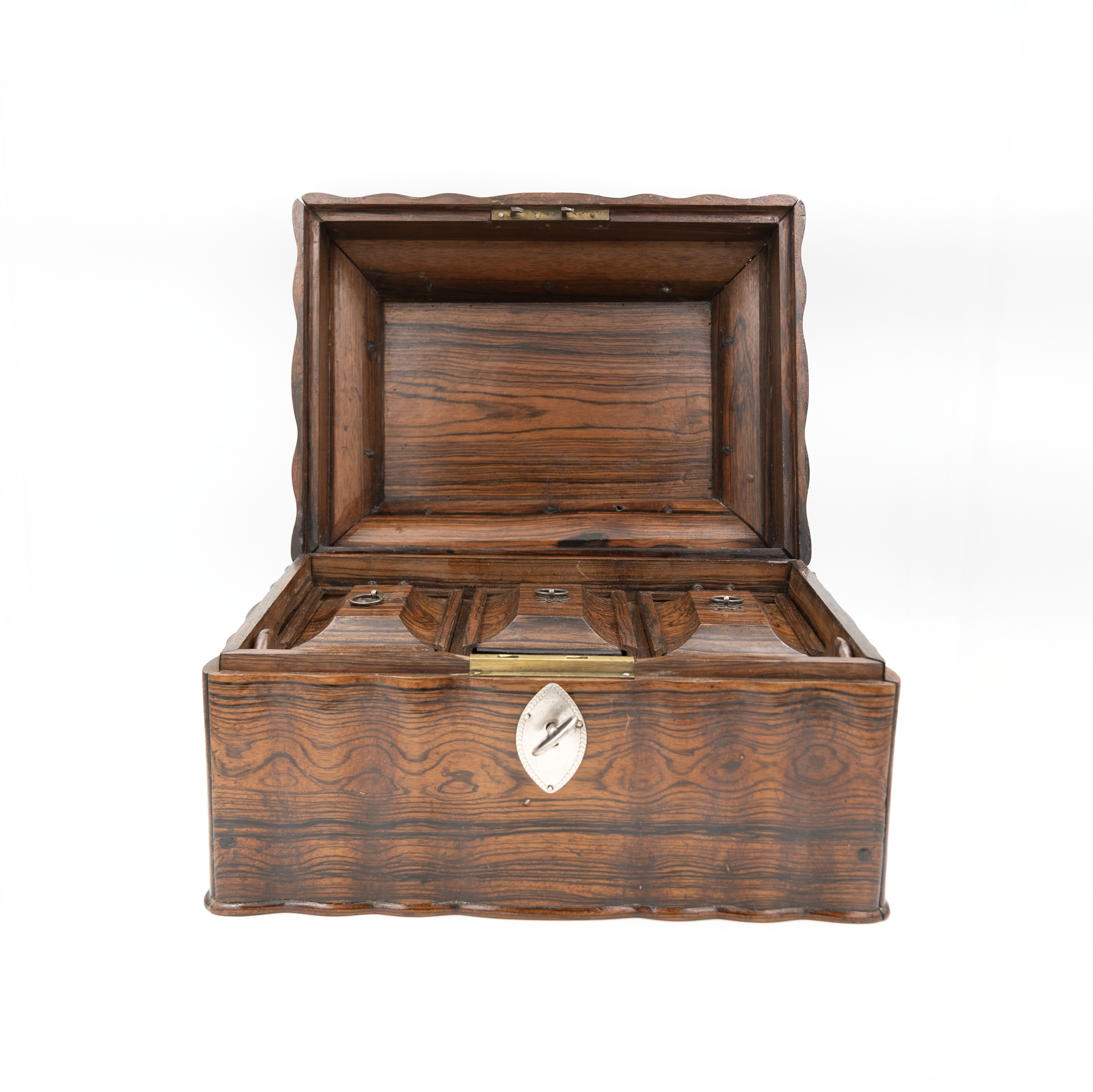 View highlighting the working lock, key, and serpentine body.