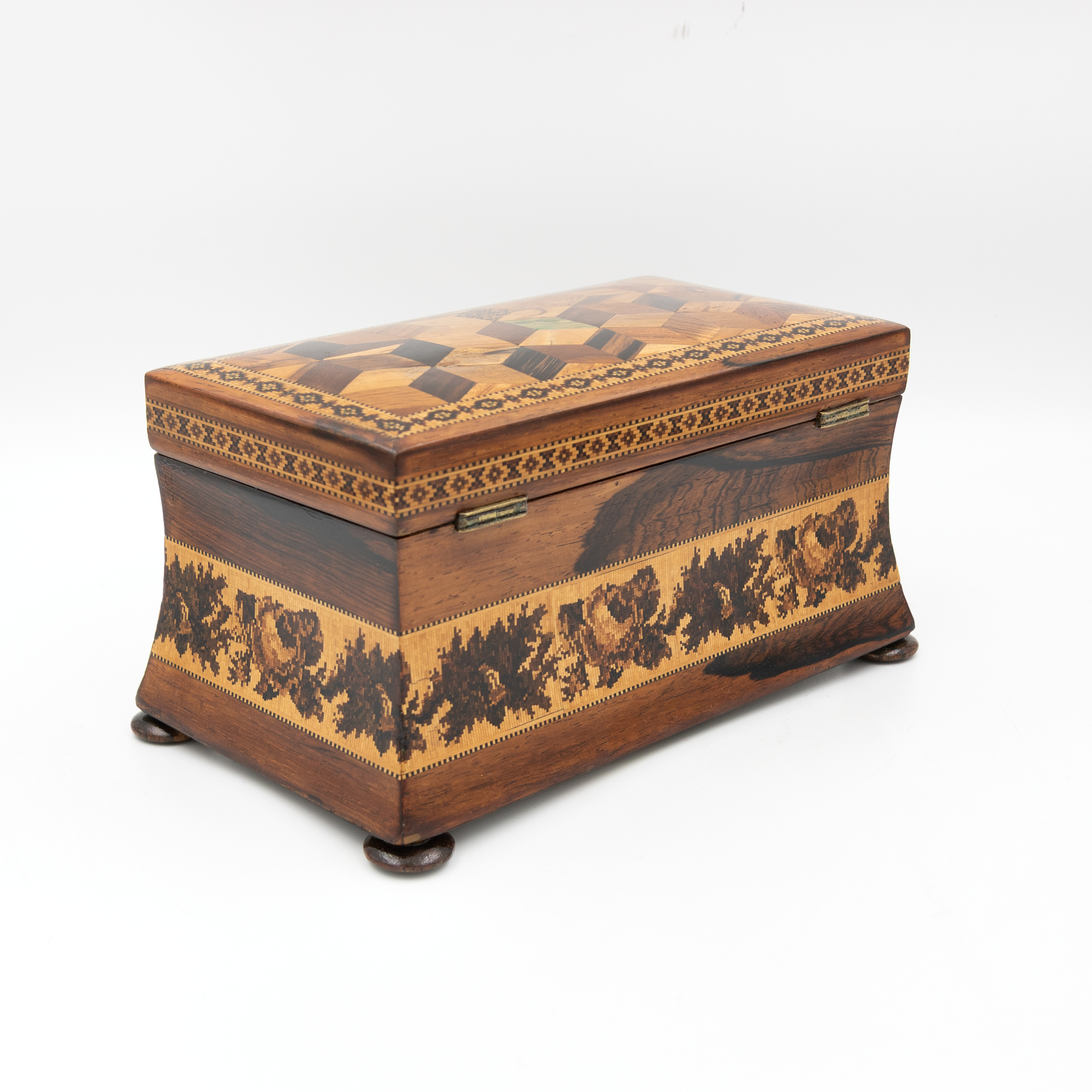 Tunbridge Ware box, left side view, SW-160