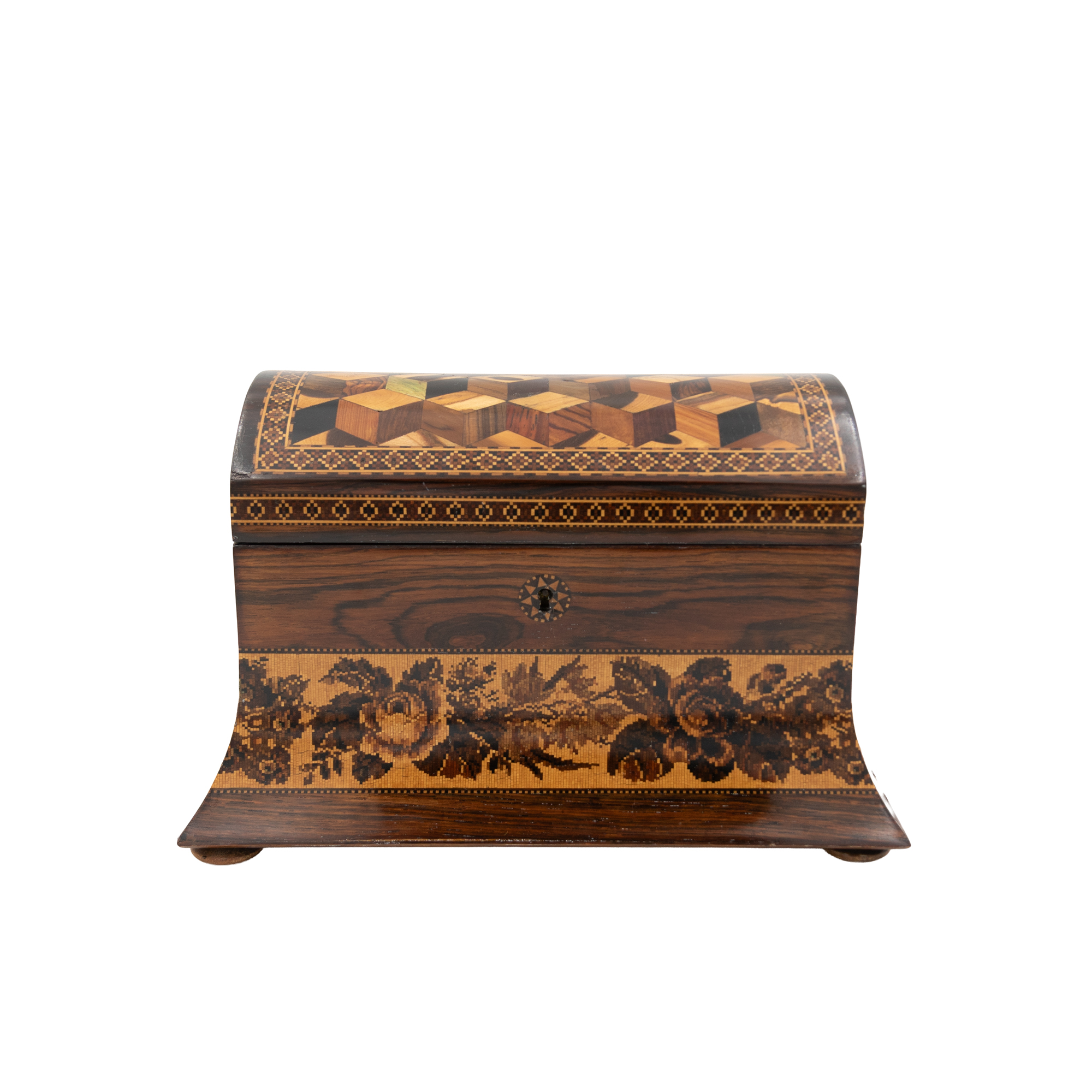 Tunbridge Ware Rosewood Dome-Topped Box