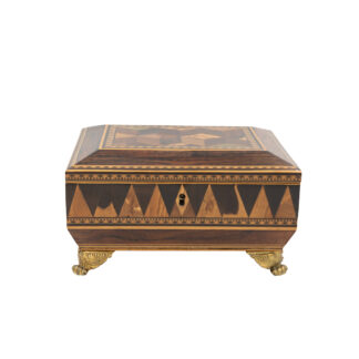 Regency Rosewood Specimen Box on Gilt Lion Paw Feet