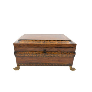 Regency Rosewood Box with Penwork and Early Tunbridge Inlays