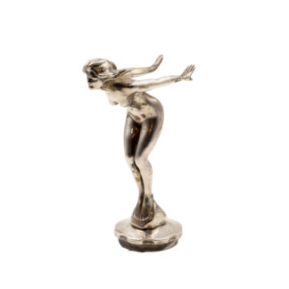 Art Deco Chrome Car Mascot — Speed Nymph