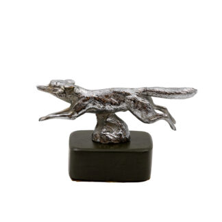 Mid Century Chrome Car Mascot — Running Fox