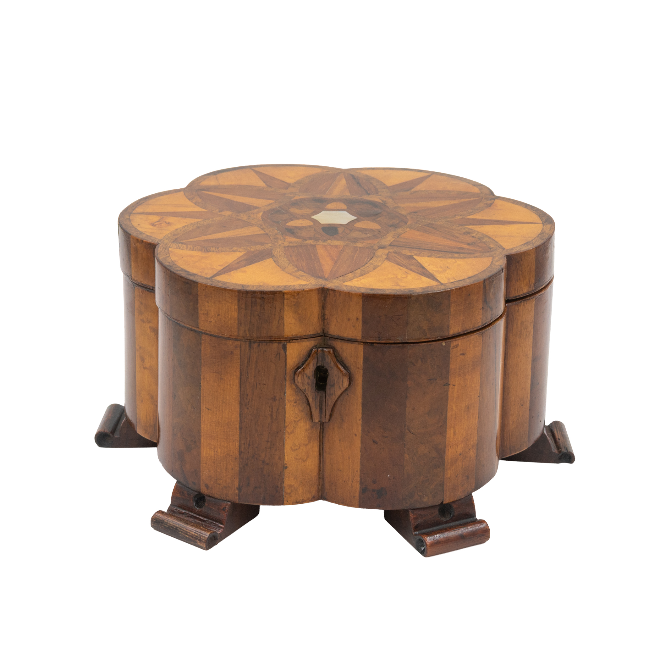 Extraordinary Specimen Wood Box in the Form of a Lotus Flower