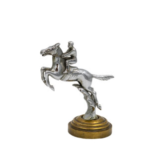 Chrome Plated Car Mascot Depicting Horse and Jockey