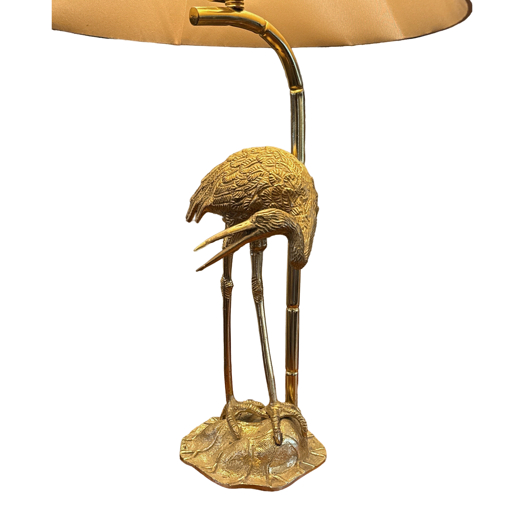 Pair of Bronze Lamps Depicting Egrets - Image 2