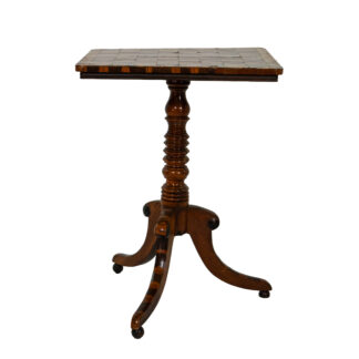 Satinwood Games Table, Oyster Veneer Legs, circa 1830