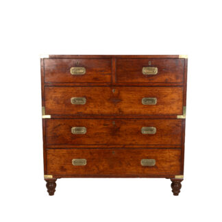 Teak Campaign Chest on Chest, English, circa 1850