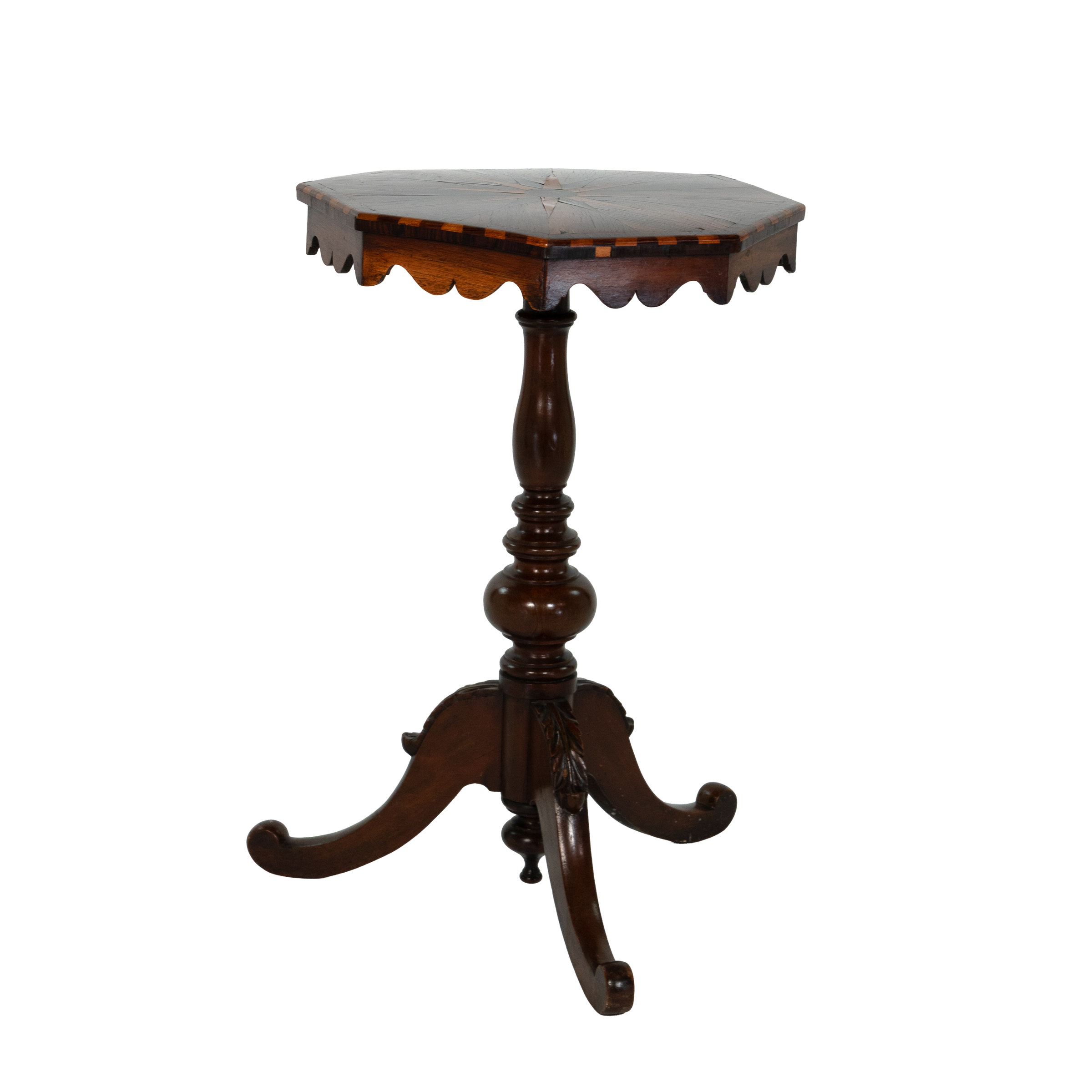 Dutch Octagonal Side Table, Satinwood Star Inlay, circa 1850