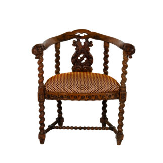 Gothic Revival Tub Chair, Barley Twist, circa 1880