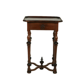 Small Mahogany Side Table, Dish Top, X-Stretcher, Italian, circa 1860