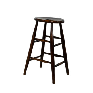 English pub stool with pierced top, oval seat, circa 1880