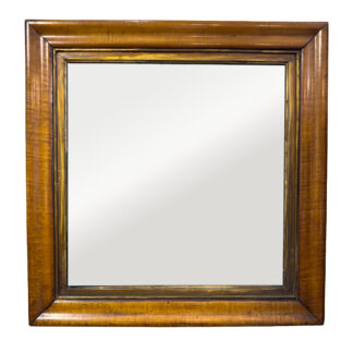 Birds Eye Maple Mirror Frame with Gilt Slip Mercury Plate English circa 1840