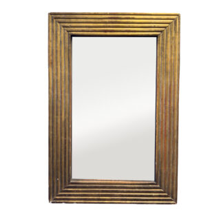 Small French Fluted Giltwood Mirror with Mercury Plate circa 1850
