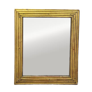Small Scale Fluted Giltwood Mirror with Mercury Plate French circa 1850