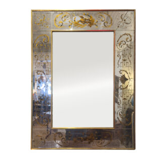 Large Eglomise Mirror French circa 1950