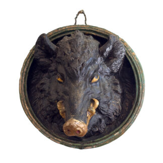 Studio Pottery Ceramic Boars Head Wall Plaque 20th Century