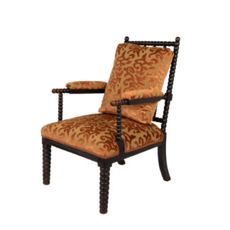 Ebonized Bobbin Armchair, English circa 1880