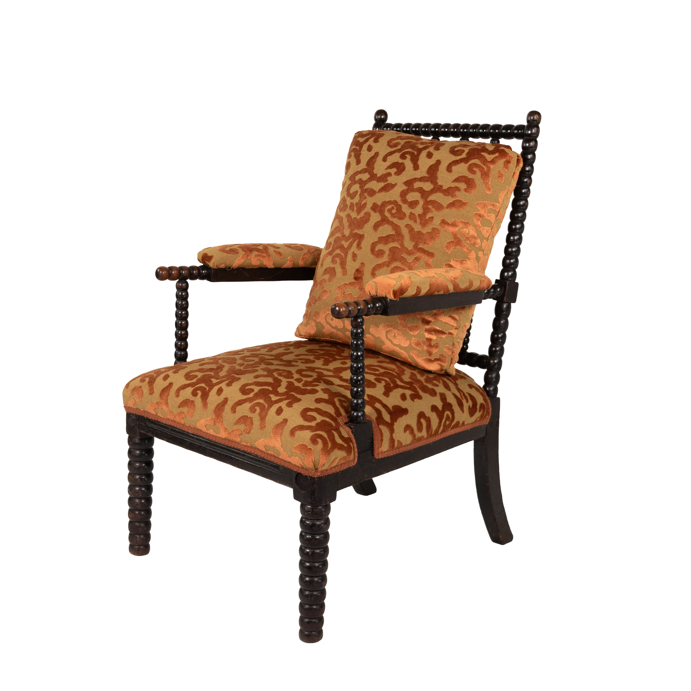 Ebonized Bobbin Armchair, English circa 1880